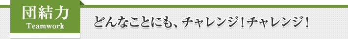 団結力 Teamwork - どんなことにも、チャレンジ！チャレンジ！